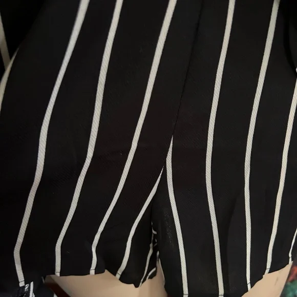 Die With Your Boots On - Davi & Dani Pinstripe Skort Romper - Picture 5 of 12